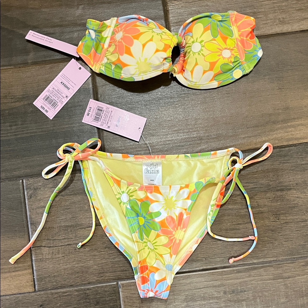 Wild Fable Floral Bikini Set - Yellow, Orange, Green